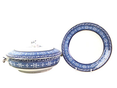 Lot 448 - STAFFORDSHIRE BLUE AND WHITE DINNER SERVICE