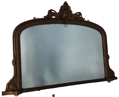 Lot 494 - VICTORIAN OVERMANTEL MIRROR