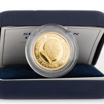 Lot 155 - GUERNSEY TWENTY-FIVE POUNDS WINSTON CHURCHILL GOLD PROOF COIN