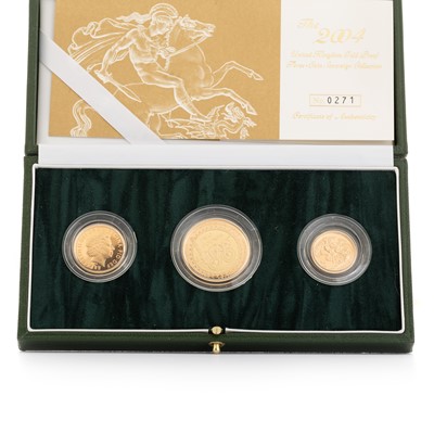 Lot 98 - UNITED KINGDOM GOLD PROOF THREE COIN SOVEREIGN COLLECTION