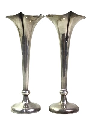 Lot 499 - PAIR OF SILVER SPILL VASES