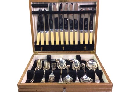 Lot 513 - SUITE OF SILVER-PLATED CUTLERY