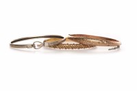 Lot 101 - VICTORIAN NINE CARAT GOLD BANGLE with tapered...