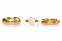 Lot 103 - TWO WEDDING BANDS one with partial London...