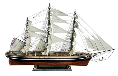 Lot 519 - MODEL OF A THREE MASTED SAILING VESSEL