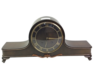 Lot 553 - MAHOGANY MANTEL CLOCK