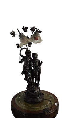 Lot 541 - SPELTER FIGURAL TABLE LAMP