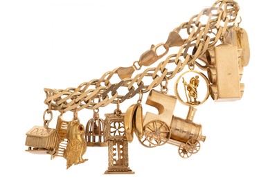 Lot 637 - GOLD CHARM BRACELET