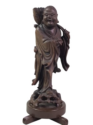 Lot 612 - CHINESE CARVED WOOD FIGURE