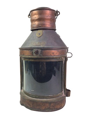 Lot 690 - COPPER SHIPS LANTERN