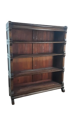 Lot 710 - MAHOGANY OPEN SECTIONAL BOOKCASE