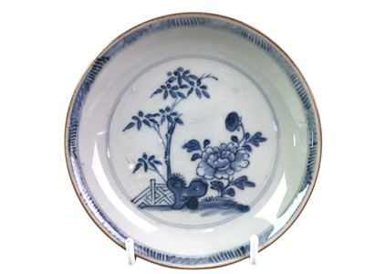 Lot 767 - THREE CHINESE BLUE AND WHITE SAUCERS