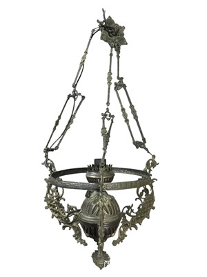 Lot 803 - REPRODUCTION BRASS HANGING CEILING PENDANT