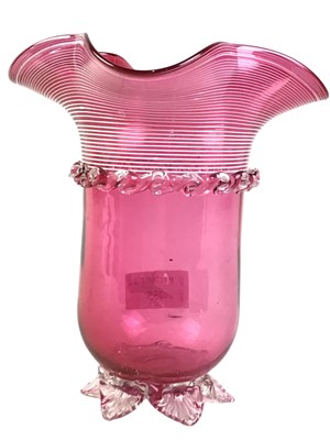 Lot 755 - VICTORIAN CRANBERRY GLASS VASE