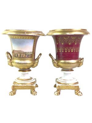 Lot 759 - PAIR OF PORCELAIN URN VASES