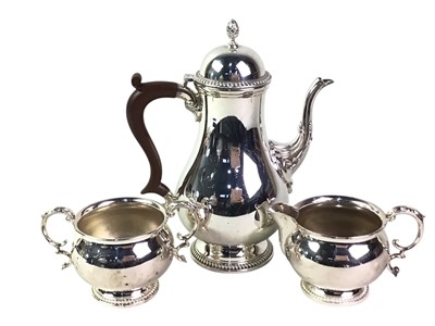 Lot 793 - THREE PIECE SILVER PLATED COFFEE SERVICE