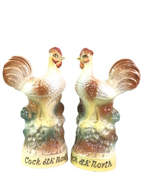 Lot 813 - PAIR OF CERAMIC COCKERELS