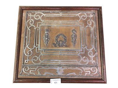 Lot 821 - MAHOGANY FRAMED PANEL