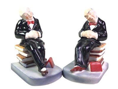 Lot 824 - PAIR OF CERAMIC BOOKENDS