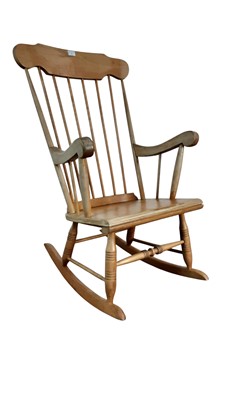 Lot 832 - BEECH ROCKING CHAIR