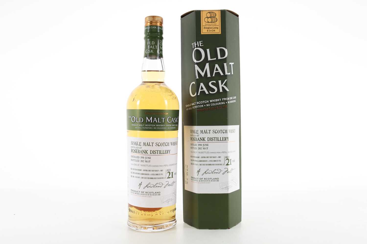 Lot 266 - ROSEBANK 1990 21 YEAR OLD DOUGLAS LAING OLD MALT CASK