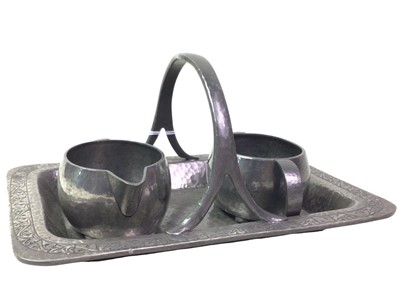 Lot 25 - LIBERTY & CO PEWTER SUGAR AND CREAM