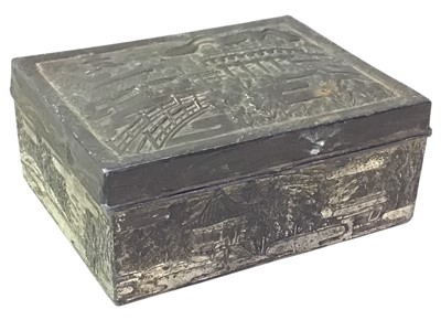 Lot 36 - JAPANESE WHITE METAL CIGAR BOX