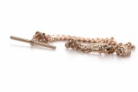 Lot 187 - NINE CARAT GOLD ALBERT CHAIN with T bar and...