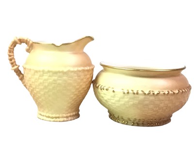 Lot 51 - TWO ROYAL WORCESTER MINIATURE BLUSH IVORY PIECES