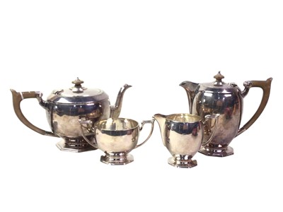 Lot 60 - SILVER PLATED THREE PIECE TEA AND COFFEE SERVICE