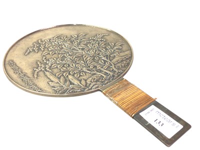 Lot 133 - JAPANESE BRONZE KAGAMI HAND MIRROR