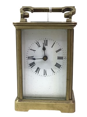 Lot 145 - THREE BRASS CARRIAGE CLOCKS