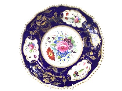 Lot 128 - TWO FLORAL DECORATED CABINET PLATES