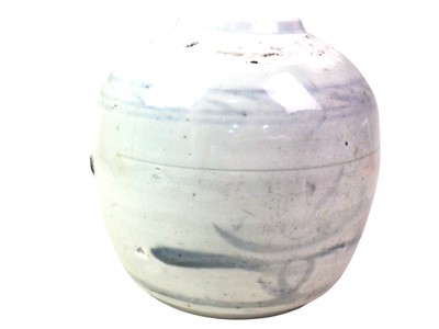 Lot 266 - CHINESE BLUE AND WHITE SLEEVE VASE