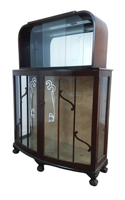 Lot 161 - WALNUT DISPLAY CABINET