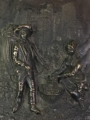 Lot 129 - LATE VICTORIAN BRONZE PLAQUE