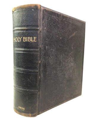 Lot 194 - LEATHER BOUND FAMILY BIBLE