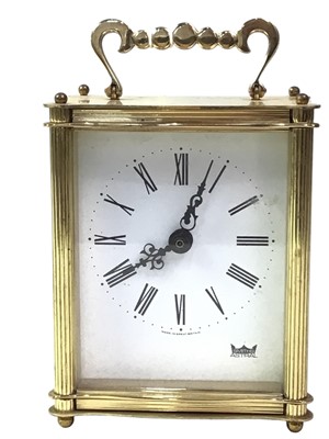 Lot 334 - BRASS CARRIAGE CLOCK