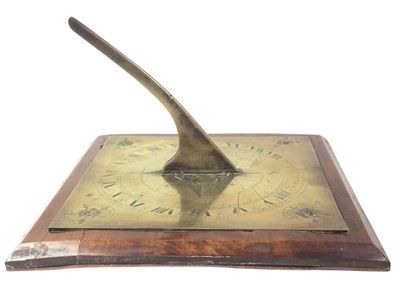 Lot 206 - ENGRAVED BRASS TABLE SUNDIAL