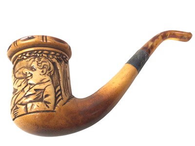 Lot 207 - LARGE SILVER MOUNTED MEERSCHAUM PIPE