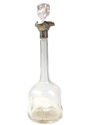 Lot 214 - SILVER COLLARD GLASS DECANTER