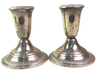 Lot 215 - PAIR OF SILVER CANDLESTICKS