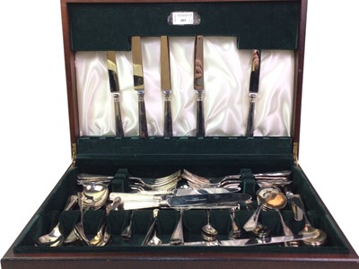 Lot 401 - TWO CANTEENS OF SILVER PLATED CUTLERY