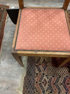 Lot 463 - IN THE MANNER OF C.F.A. VOYSEY, SET OF EIGHT ARTS & CRAFTS OAK DINING CHAIRS