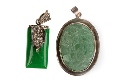 Lot TWO CHINESE JADE PENDANTS