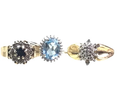 Lot 532 - THREE GOLD DRESS RINGS