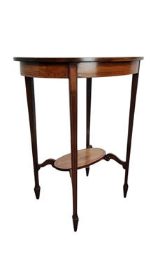 Lot 387 - EDWARDIAN MAHOGANY OVAL OCCASIONAL TABLE