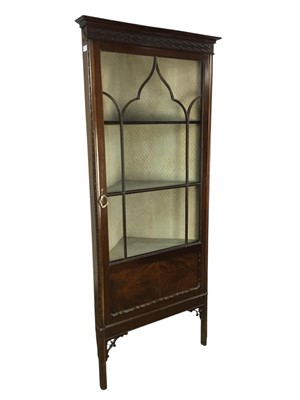 Lot 385 - MAHOGANY CORNER CABINET