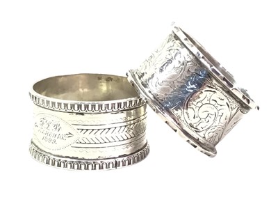 Lot 389 - SIX SILVER NAPKIN RINGS