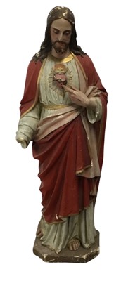 Lot 508 - FRENCH PLASTER FIGURE OF CHRIST